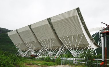 Electromagnetic research facility in Norwegian mountains. clipart