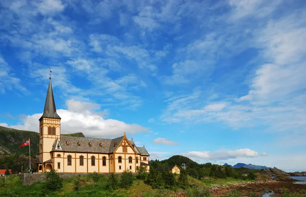 Kerk van de lofoten-eilanden. — Stockfoto