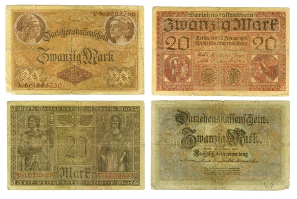 Banconote tedesche obsolete ritagliate — Foto Stock