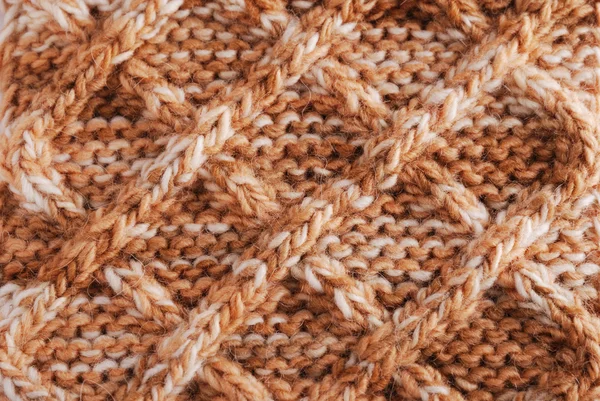 Primo piano di tessuto lavorato a maglia con motivo geometrico — Foto Stock