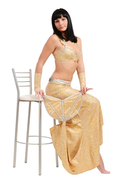 Sirena en traje brillante con cola larga — Foto de Stock