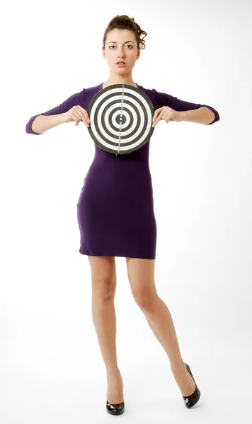 Pretty girl with target — Stock Photo, Image