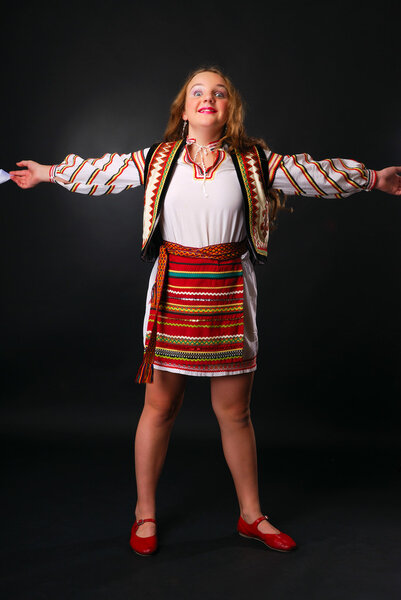Ukrainian teenage girl with open arms