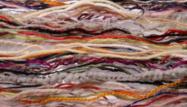 Close-up of multicoloured fibers. clipart