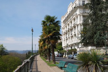 Old world hotel in the boulevard of Pau clipart