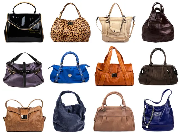 Набор разноцветных женских сумок-6 — стоковое фото