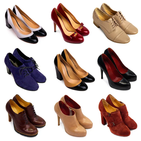 Pestrobarevné ženské boty-7 — Stock fotografie