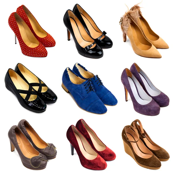 Pestrobarevné ženské boty-8 — Stock fotografie