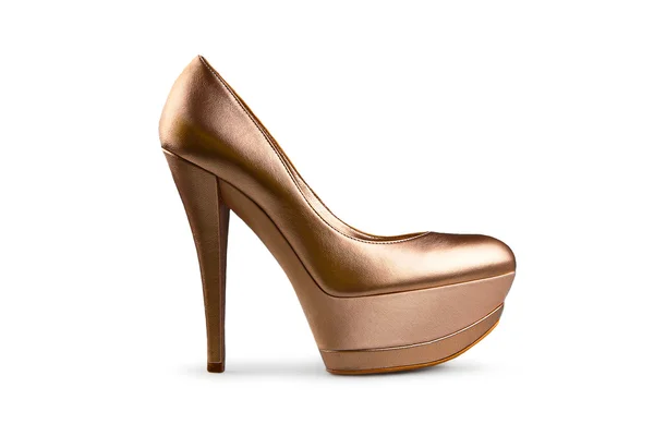 Zapato femenino dorado-1 — Foto de Stock