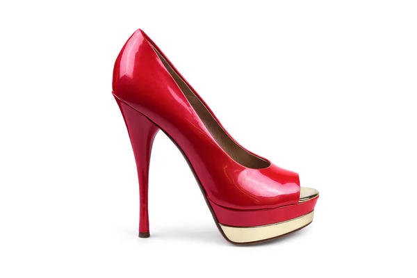 Rode vrouwelijke schoen-1 — Stockfoto