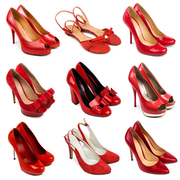 Rode vrouwelijke schoenen-3 — Stockfoto