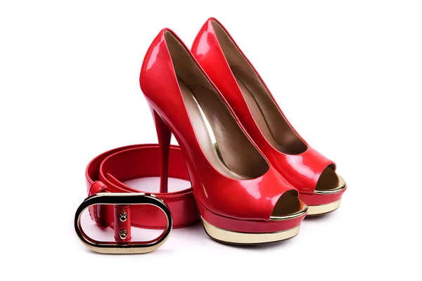 Rote Damenschuhe-5 — Stockfoto