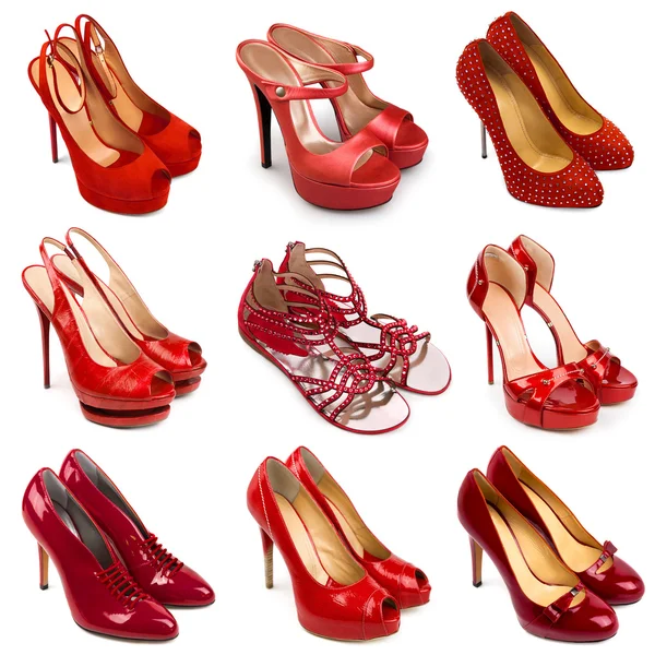 红色女鞋子-1 — 图库照片
