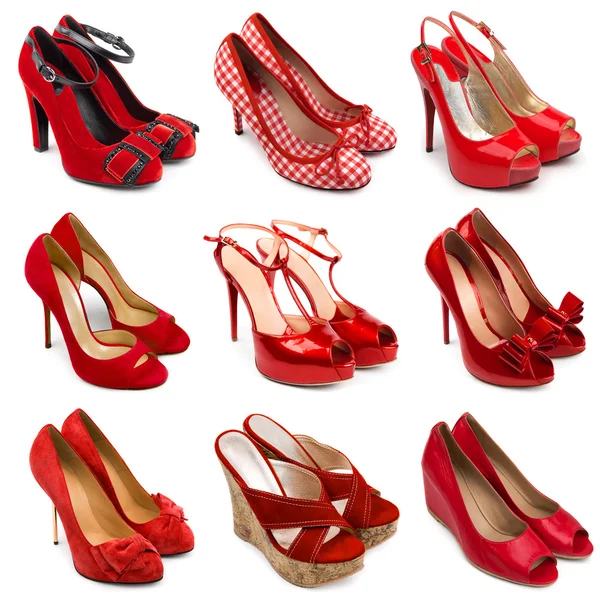 Červené ženské boty-2 — Stock fotografie