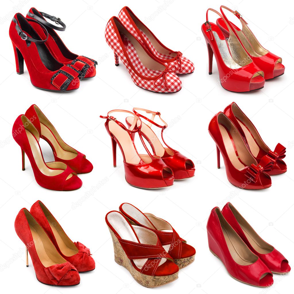 Red female shoes-2