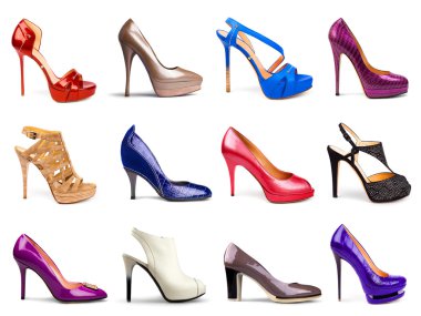 Multicolored female shoes-17 clipart