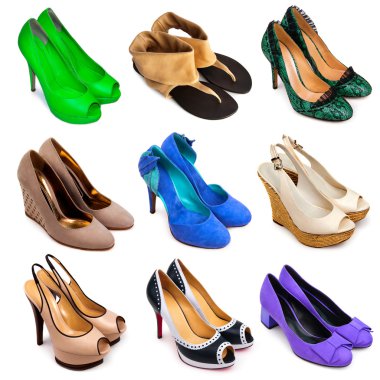 Multicolored female shoes-12 clipart