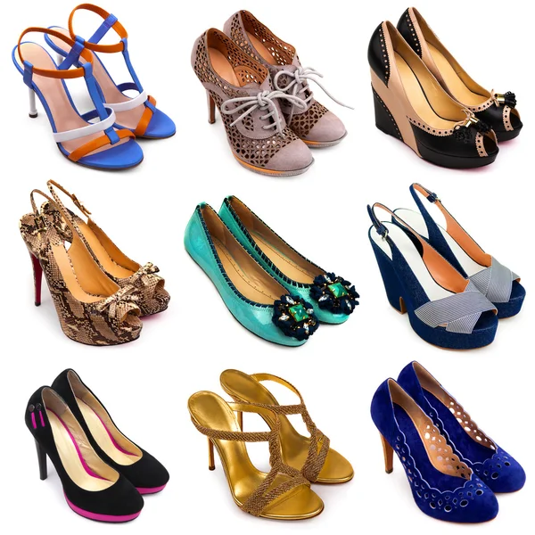 Sapatos femininos multicoloridos-10 — Fotografia de Stock