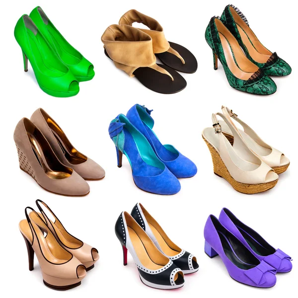 Sapatos femininos multicoloridos-12 — Fotografia de Stock