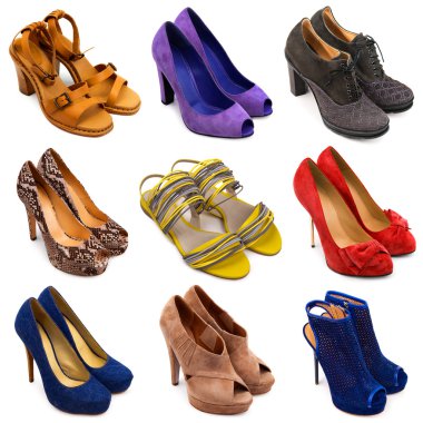 Multicolored female shoes-14 clipart