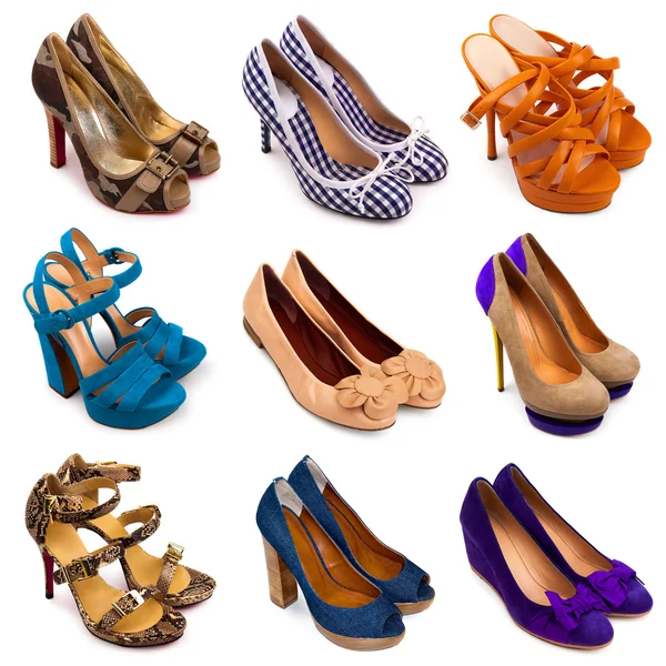 Sapatos femininos multicoloridos-13 — Fotografia de Stock