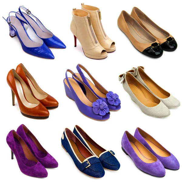 Mångfärgade kvinnligt skor-16 — Stockfoto