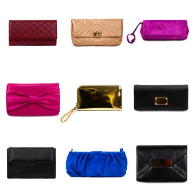 Multicolored female purses-2 clipart