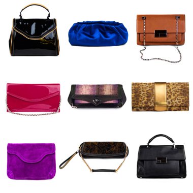 Multicolored female purses-3 clipart