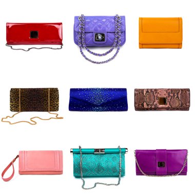 Multicolored female purses-6 clipart