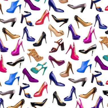 Multicolored female shoes background-2 clipart