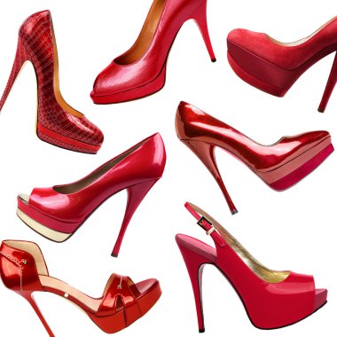 Red female shoes background-1 clipart