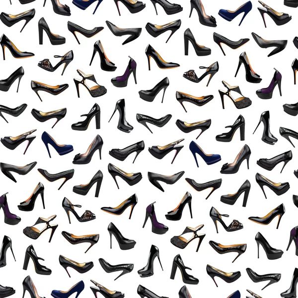 Zapatos femeninos negros fondo-2 —  Fotos de Stock