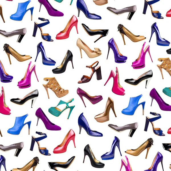 Zapatos femeninos multicolores fondo-2 —  Fotos de Stock