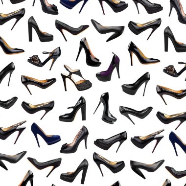 Black female shoes background-3 clipart