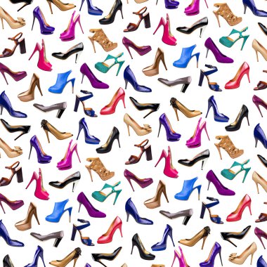 Multicolored female shoes background-3 clipart