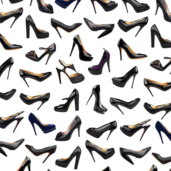 Zapatos femeninos negros fondo-3 —  Fotos de Stock