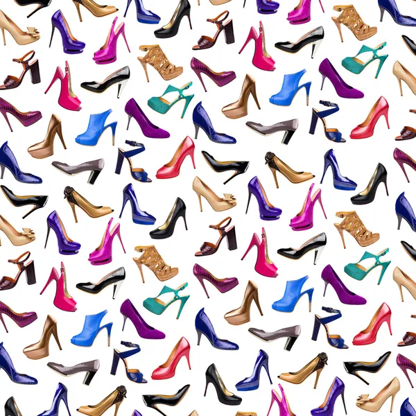 Багатобарвне жіноче взуття фон-3 — стокове фото