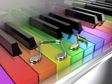 The rainbow piano clipart