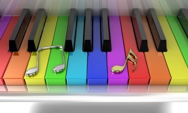 The rainbow piano clipart