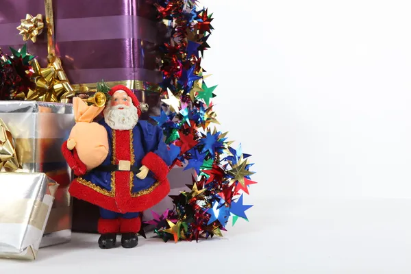 圣诞礼物模型与圣诞老人 — 图库照片