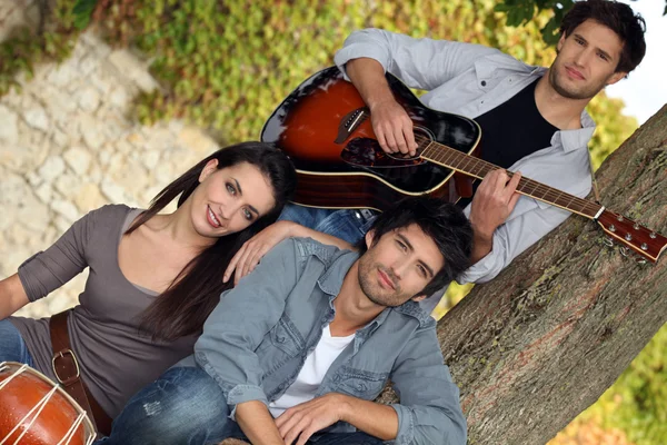 Music Group in park — Stock Photo, Image