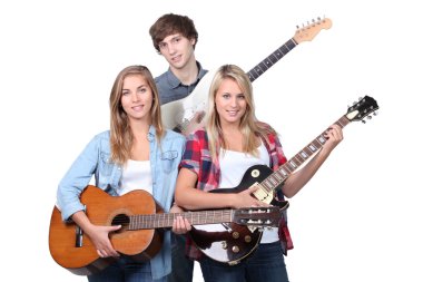 Young band rehearsing clipart