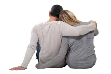 Couple embracing clipart