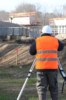 Surveyor on site clipart