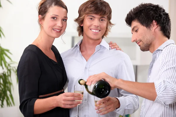 Friends with champagne glasses — Stock Photo, Image