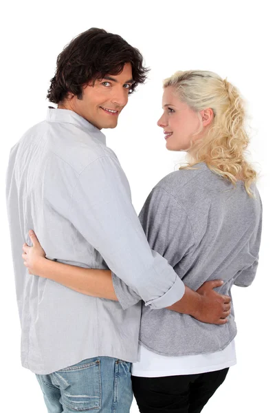 Woman affectionately looking at her husband — Stock Photo, Image