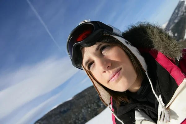 Dívka lyžař — Stock fotografie