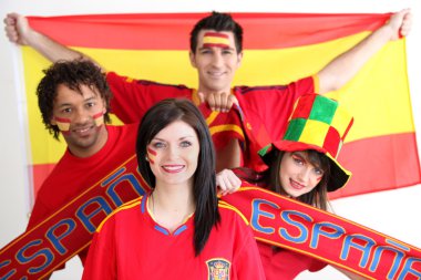 Young supporting Spain clipart