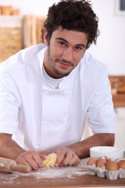 Pastry cook at work clipart