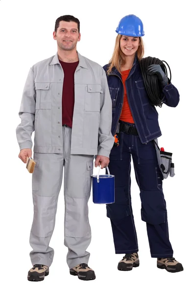 Electrician and painter — Stock Photo, Image